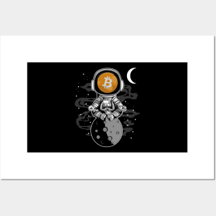 Astronaut BitCoin BTC To The Moon Crypto Token Cryptocurrency Wallet Birthday Gift For Men Women Kids Posters and Art